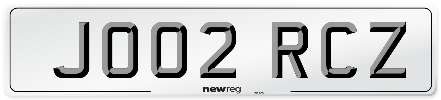 JO02 RCZ Number Plate from New Reg